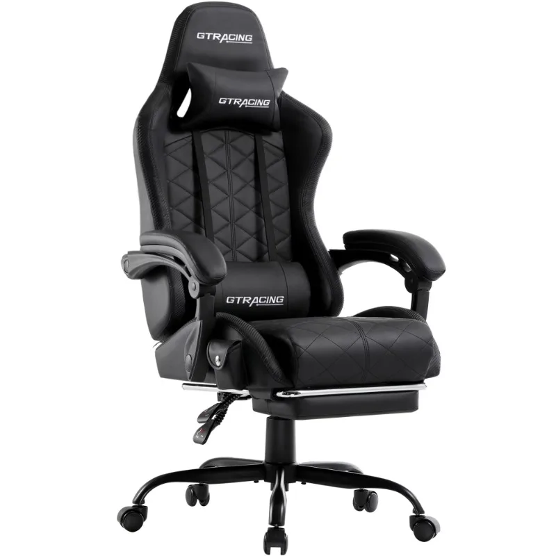 

GTRACING GTW-100 Gaming Chair with Bluetooth Speakers and Footrest, Black