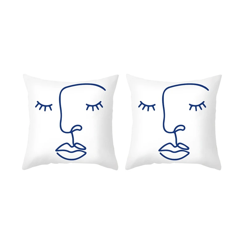 

Скандинавская простая наволочка Ins Синяя абстрактная супер мягкая подушка с принтом Ретро Искусство Наволочка для дивана подушка