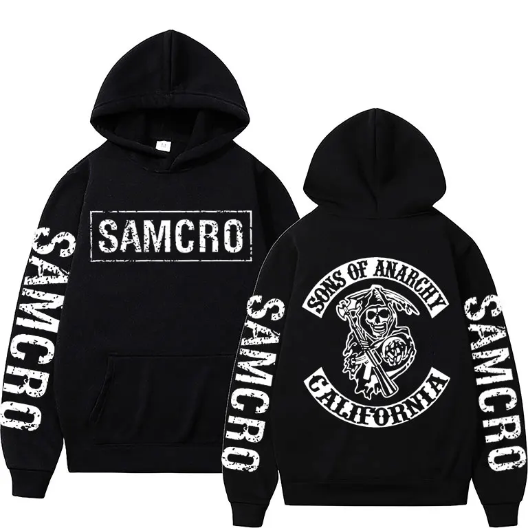 

Sons of Anarchy SAMCRO Double Sided Logo Printed Hoodie Streetwear Spring Autumn Men Womnen Fashion Rock Punk Hoodies Sweatshirt