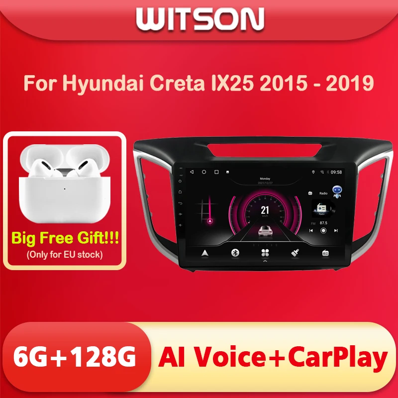 WITSON 9 дюймовый большой экран Android 11 AI VOICE 1 Din in Dash Car radio для Hyundai Creta IX25 2015 - 2019