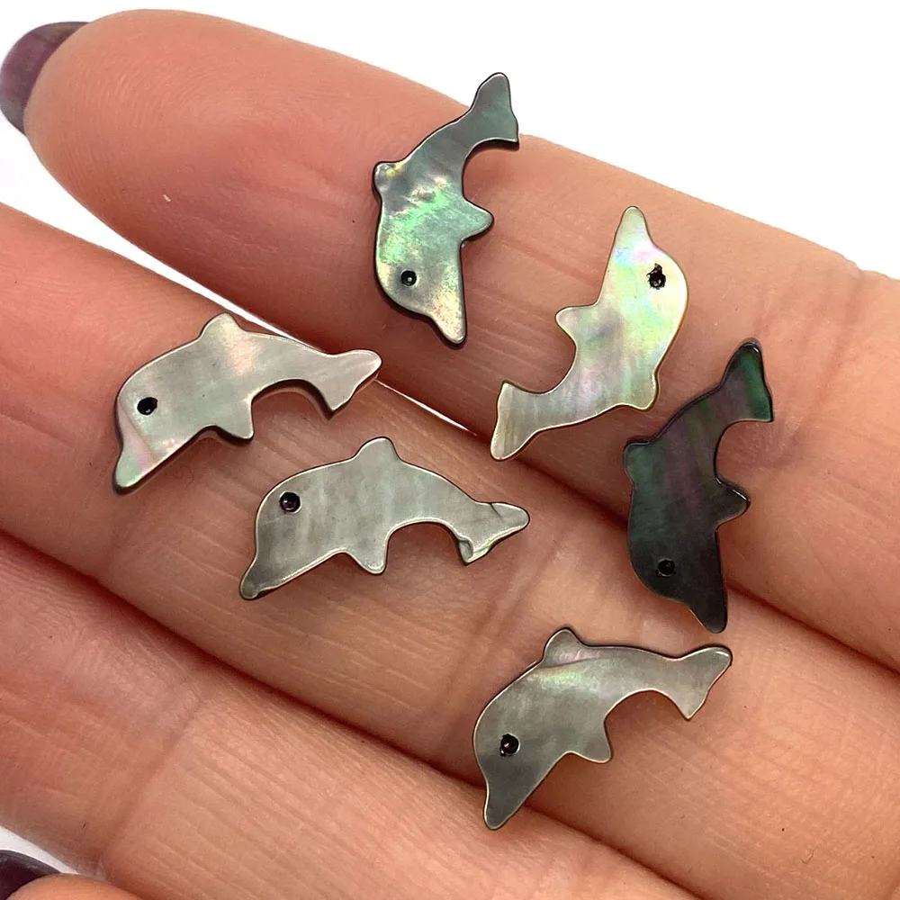 

10pcs Natural Shell Animal Shape Dolphin Beads Mother of Pearl Loose Beads Charm Ladies Jewelry DIY Handmade Accessories