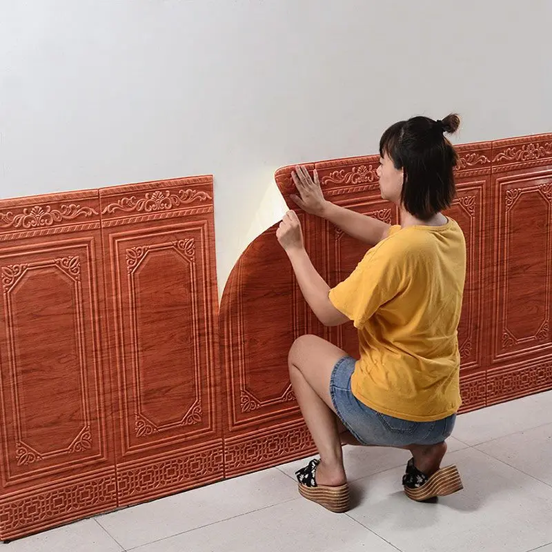 

3D background brick wall thickening sticker living room DIY wallpaper bedroom TV wall waterproof self-adhesive foam wall sticker