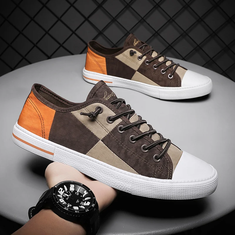 

Sneakers Comfort Plimsoll Men Hot Sale Low Vulcanized Shoes Man Casual Trainers Cheap Canvas Shoes For Men Fashion Casual Flats