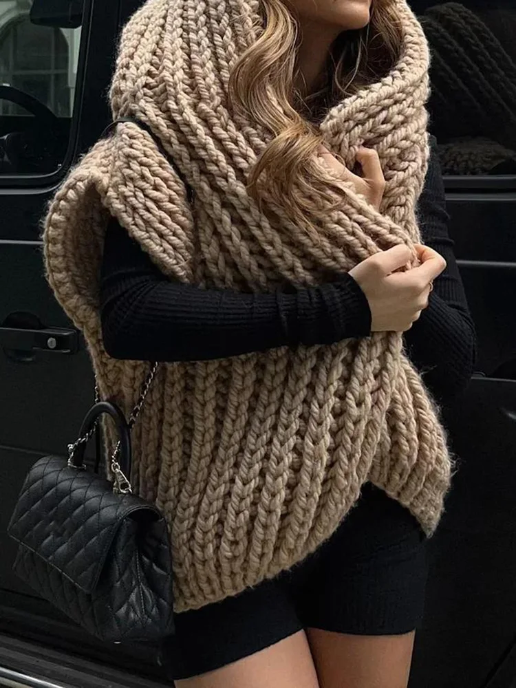 Вязаные свитера без рукавов для отдыха женский простой кардиган с капюшоном в