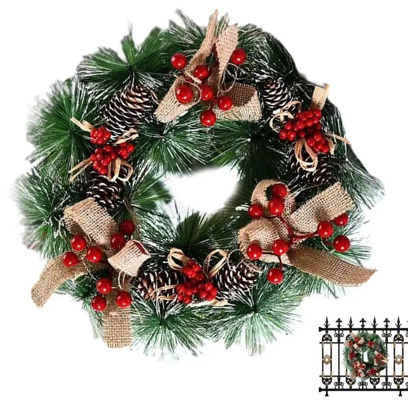 

Christmas Wreaths For Front Door Pine Cones Artificial Door Wreath Artificial Wreath Outdoor Winter Non Fading Exquisite And