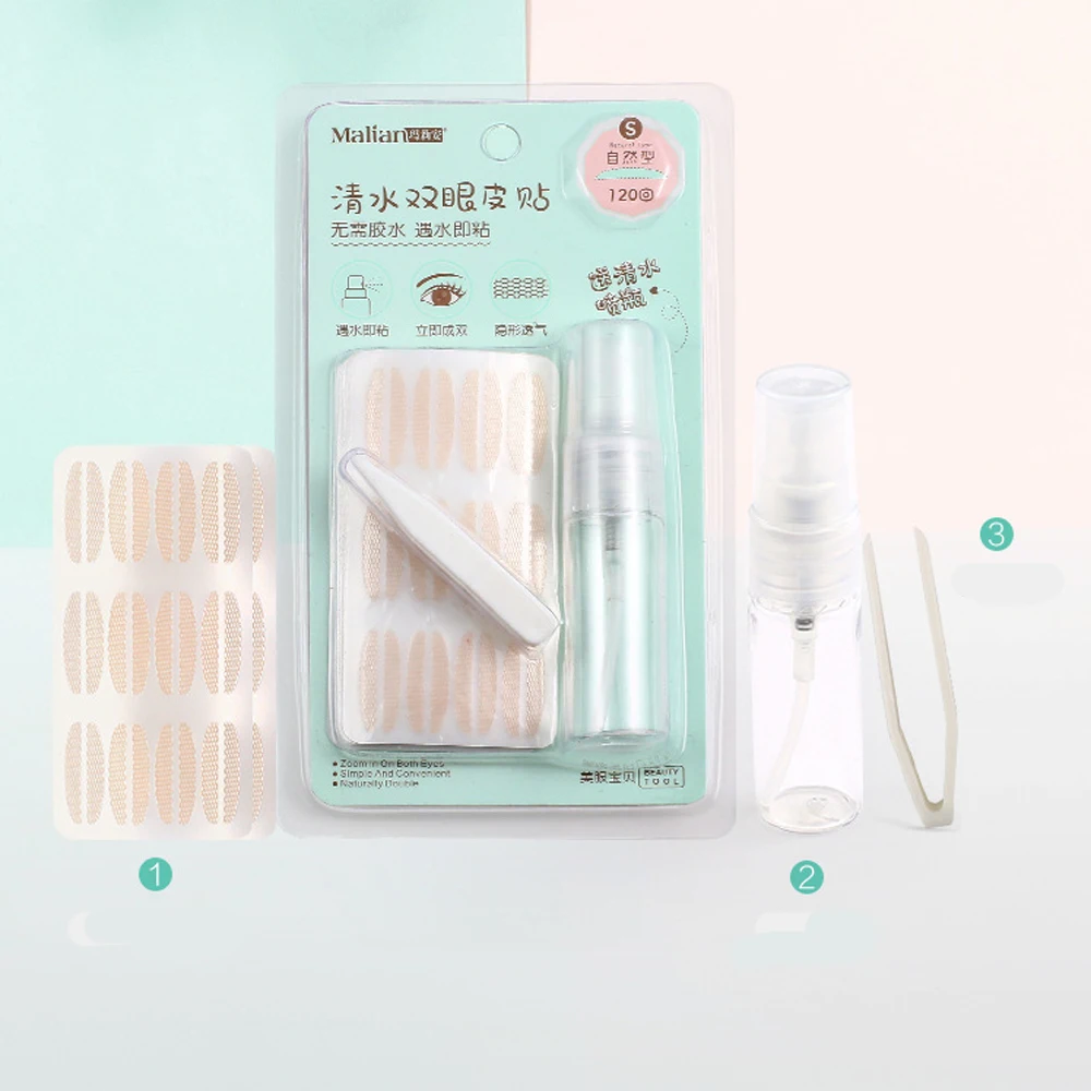 

120 Pairs Transparent Lace Invisible Eyelid Sticker Mesh Eyelid Paste Transparent Self-adhesive Double Eye Tape Tools Makeup