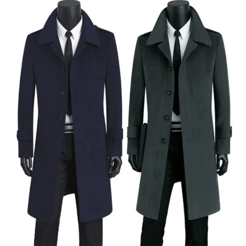 

Middle-Aged Woolen Coats Men'S Earth New Gentlemen'S Thick Design Sense Winter Windbreaker Chaquetas Khaki Jaqueta Masculina