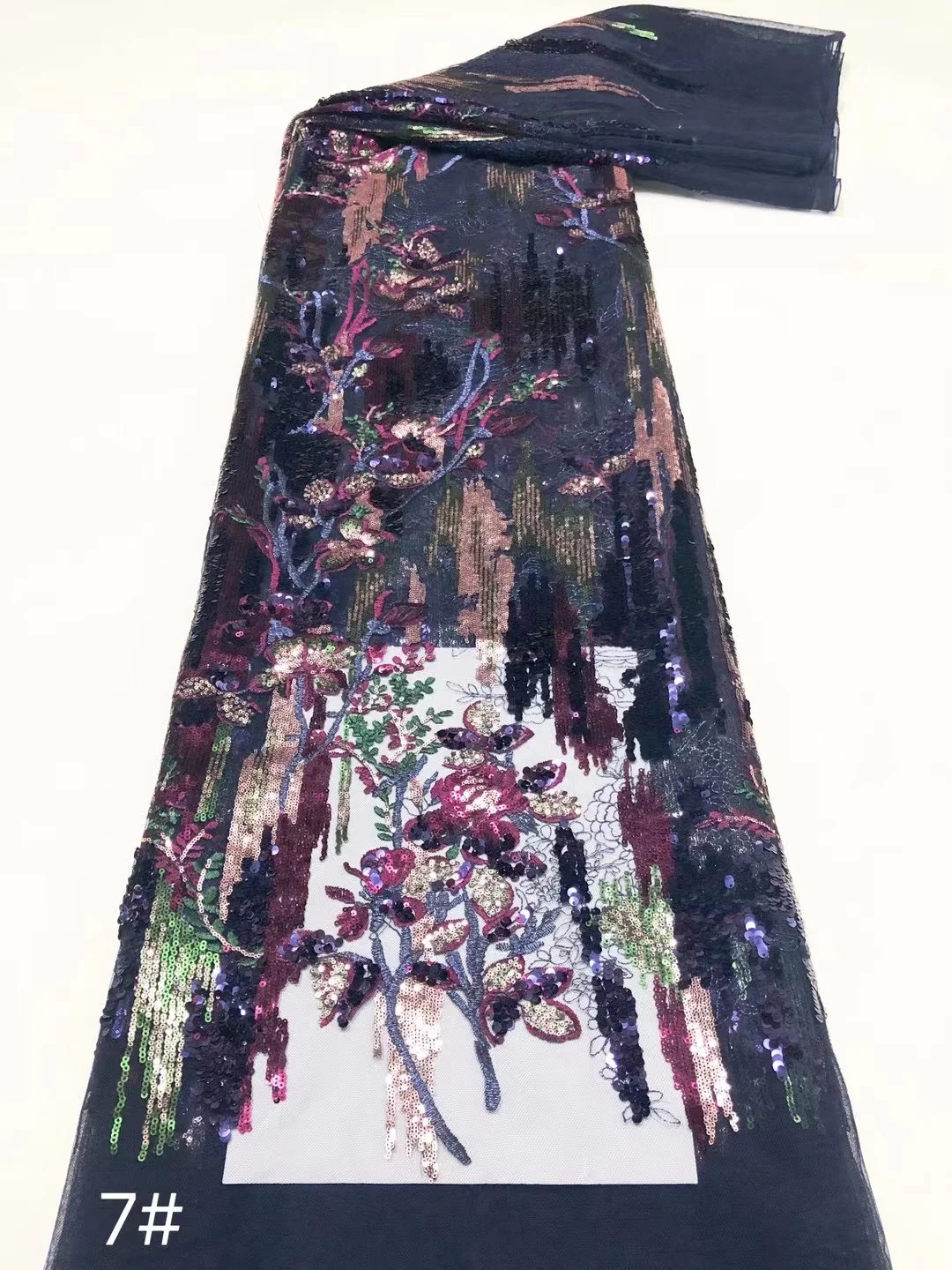 2024 Высококачественная африканская сетка с блестками кружевная ткань