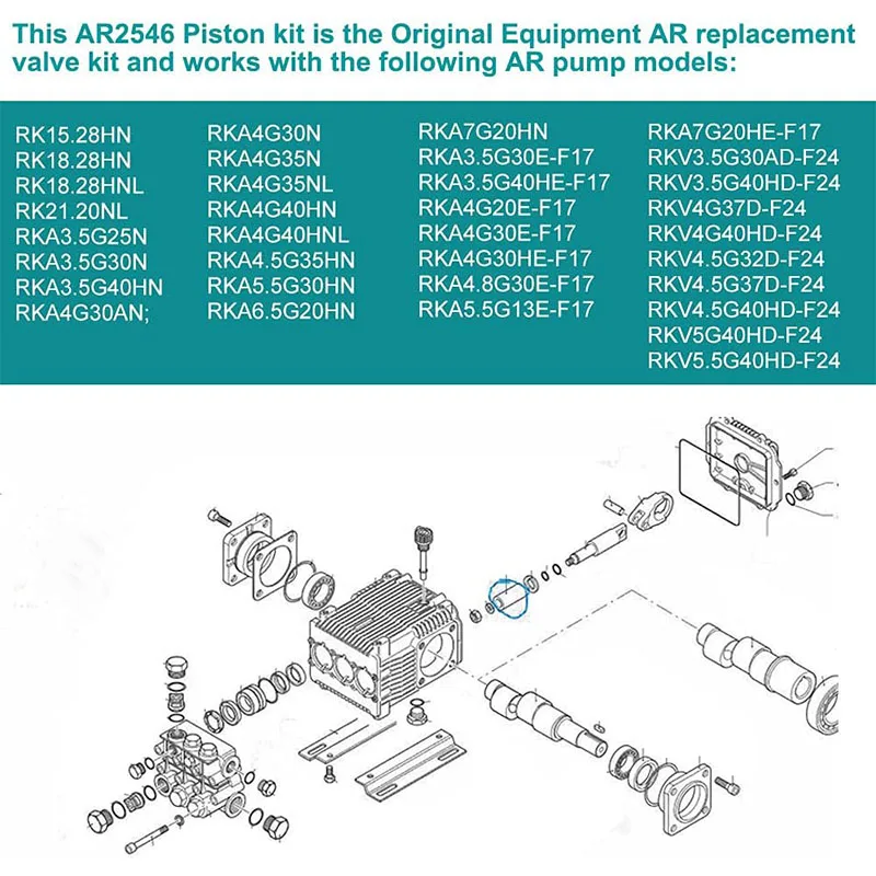 AR2546 Комплект поршней 18 мм ремонтный комплект керамического плунжера для Annovi