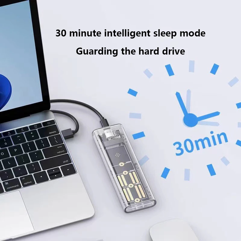 Корпус M.2 NVME поддерживает PCIe/NGFF SATA/двухпротокол SSD USB Type C 10 Гбит/с M2 Прозрачный