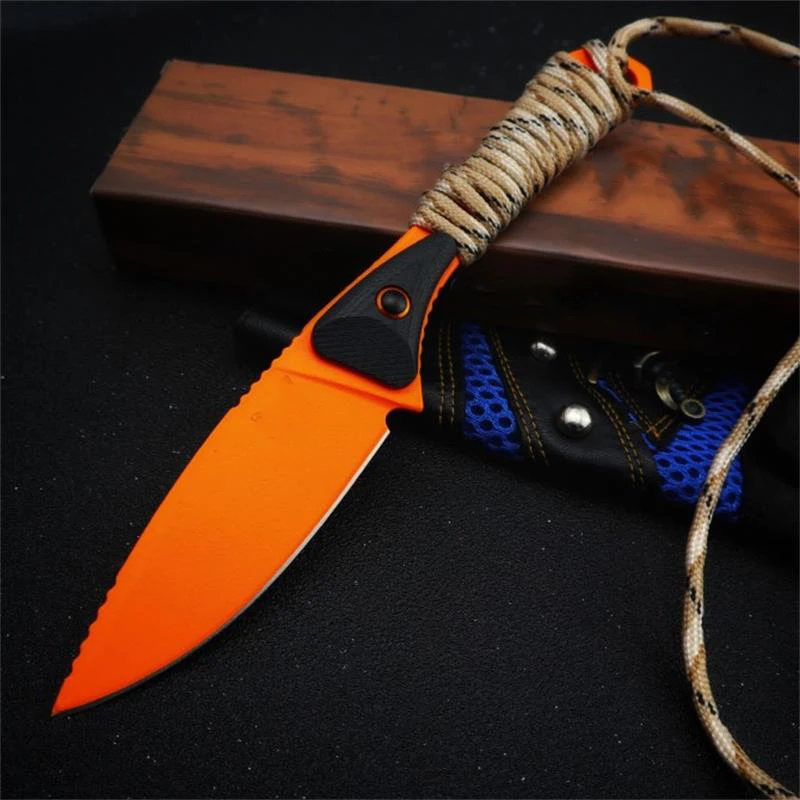 

Outdoor Camping BM 15200 Small Straight Knife 440C Blade Safety Defense Pocket Military Knives Portable EDC Tool-BY43