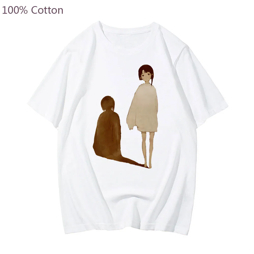 

Serial Experiments Lain Aesthetic Manga T-shirts Anime Print Tshirt 100% Cotton Funko Pop Tee-shirt Cartoon Men/women T-shirt