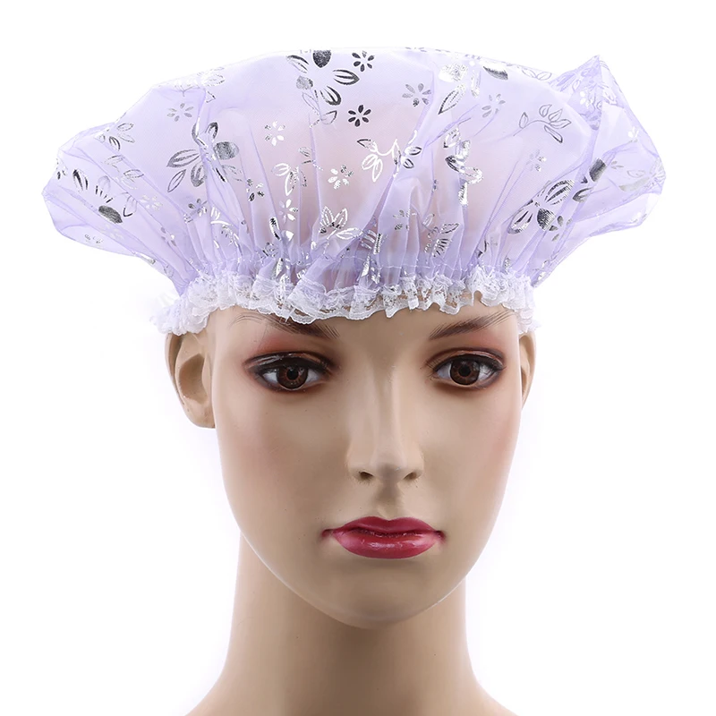 

1pc 2020 New Hot Sale Bathtub Hot Spring Hat Ladies Waterproof Elastic PVC Shower Cap Kitchen Bathroom Hat Daily Necessities