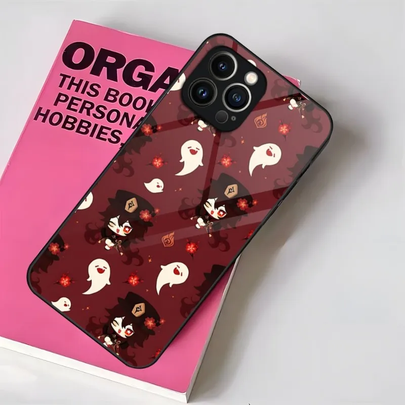 Чехол для телефона Genshin Impact Hu Tao Spirit Ghost IPhone 14 Pro 12 11 13 Mini XR XS X Max 8 7 6 Plus SE 2023 стеклянная