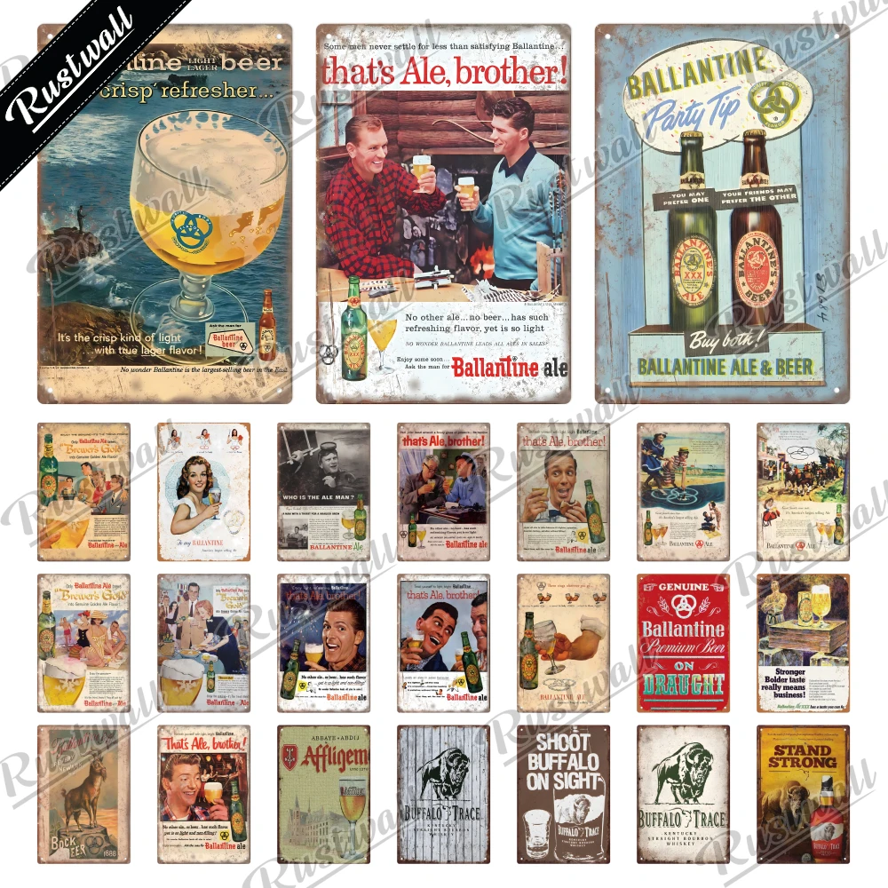 Фото стены ржавчины для любителей пива табличка в винтажном стиле бара и паба 7