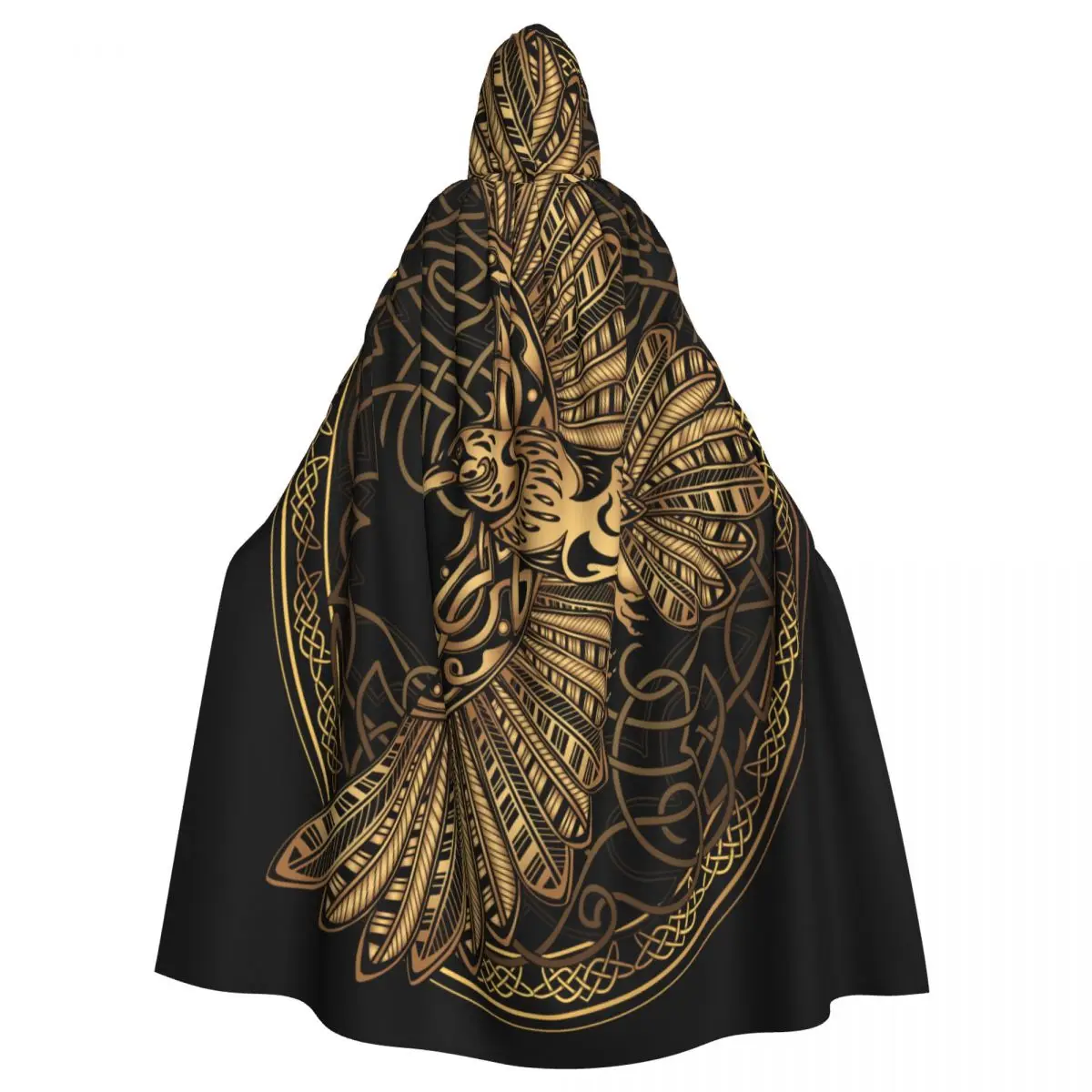 Celtic Raven Unisex Witch Party Reversible Hooded Adult Vampires Cape Cloak