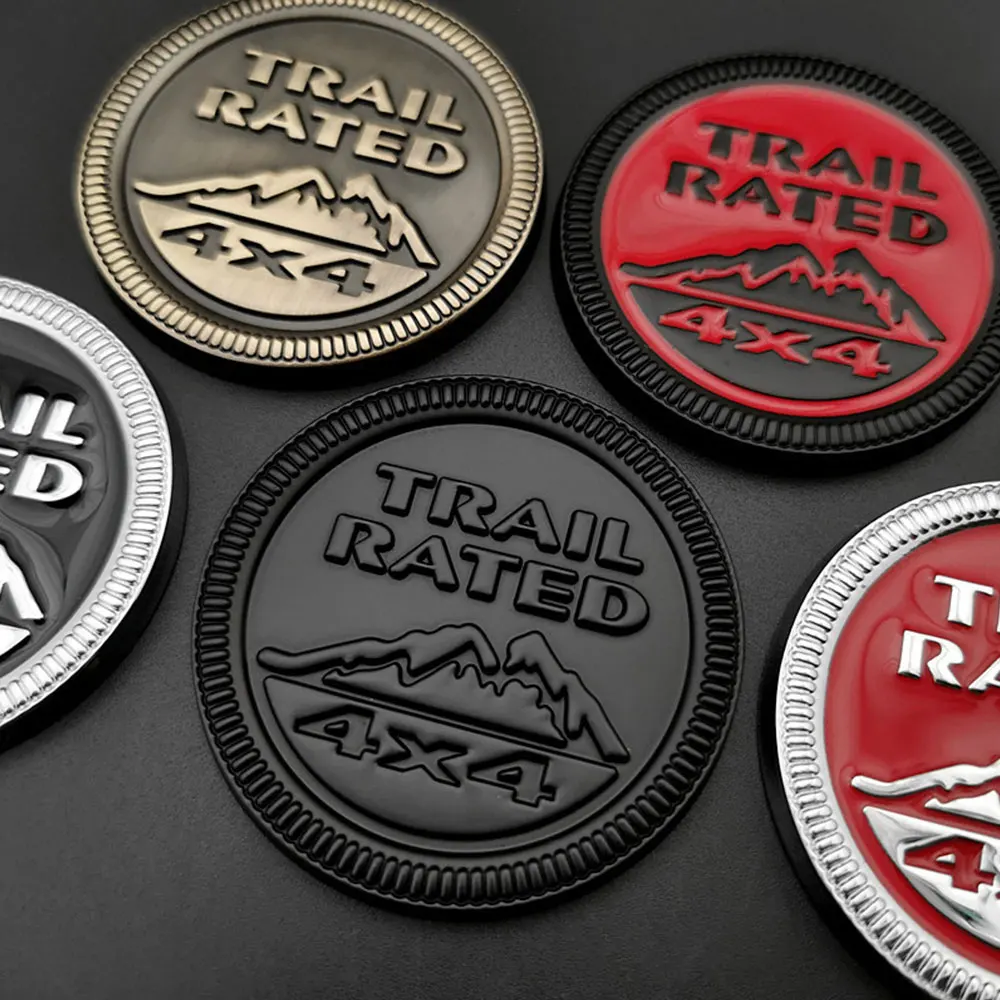 

3D Metal car Sticker Trail Rated 4X4 Emblem Badge For Jeep Wrangler Patriot Grand Cherokee Trunk Logo Auto Decal Decoration