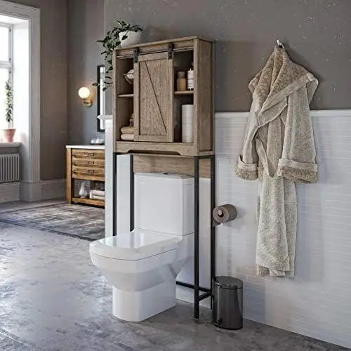 

The Toilet Storage - Farmhouse Designed Organization with Sliding Barn Door