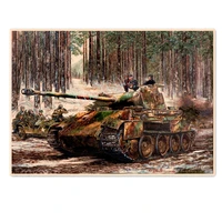 imperial tank infantry vintage kraft paper posters prints ww ii panzer armored picture wall art painting military wall chart