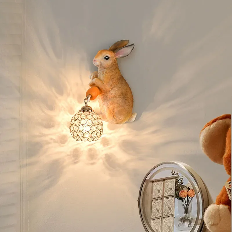 OULALA Contemporary Rabbit Wall Lamp Creative Living Room Bedroom Study Villa Hotel Children's Aisle LED Decoration Light