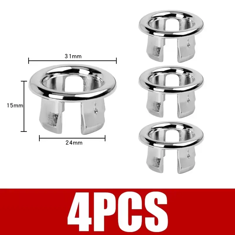 4 шт. пластиковые крышки для отверстия для раковины серебристого цвета