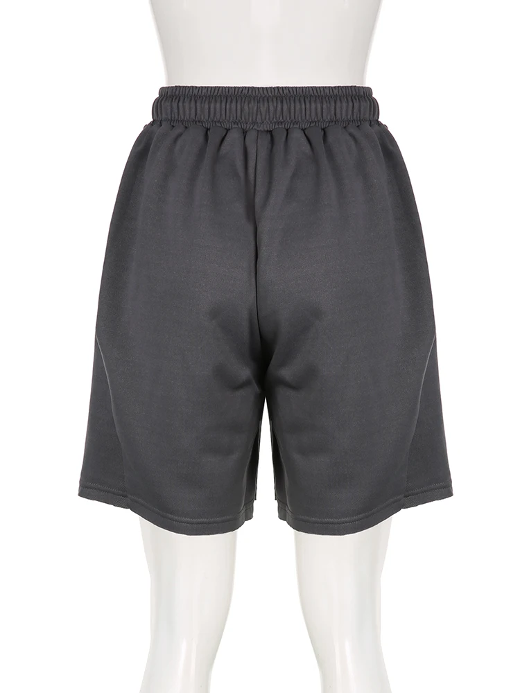 IAMSURE Basic Solid  Drawstring Shorts Casual Streetwear Sporty Activewear Loose Mid-Waisted Shorts Women 2023 Summer Fashion