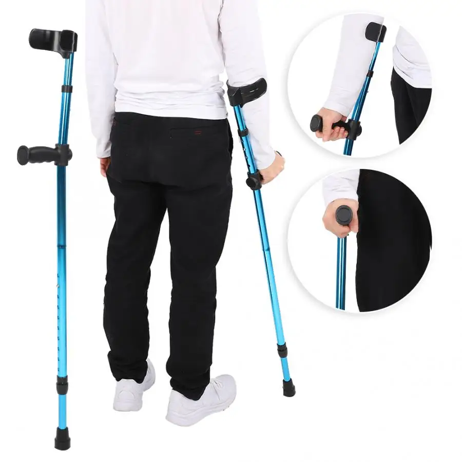 

Portable Adjustable Walking Stick Telescopic Underarm Cane Crutch Aluminum Alloy Crutches for Disabled Seniors Elderly JN923L