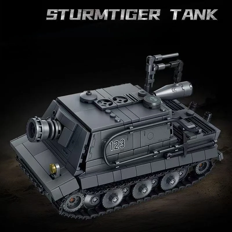 Фото Военный конструктор MOC «Танк Sturmtiger RW61» времен Второй мировой войны, с солдатами, для детей и мальчиков, подарок №4