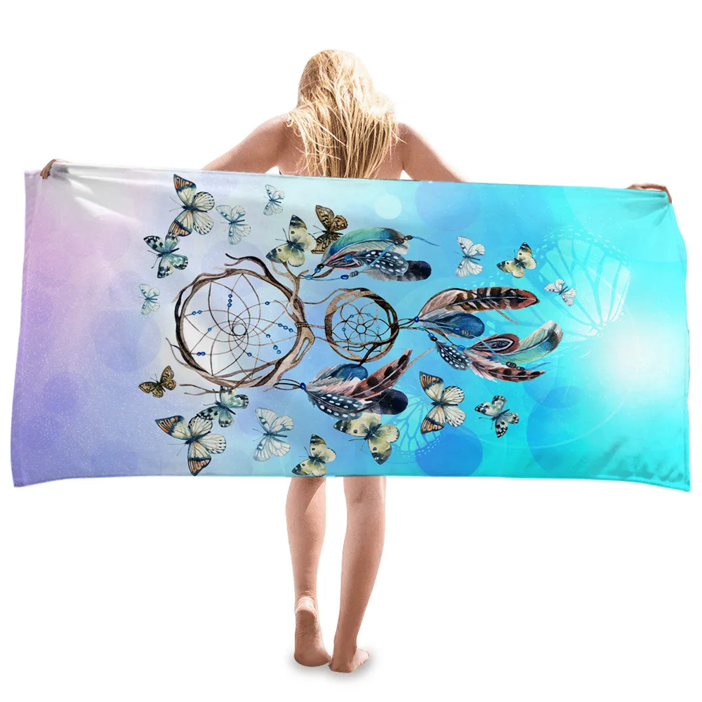 Пляжное полотенце Ловец снов из микрофибры для кемпинга спа-сауны женское банное