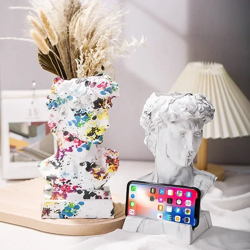 Цветочная композиция из смолы Давида переводная статуя в древнем греческом