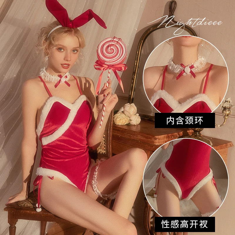 

cos plush rabbit girl temptation, Christmas dress one-piece uniform, role-playing set, cute girls, erotic underwear