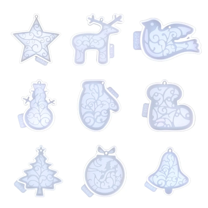 

9 шт. DIY глянцевая рождественская серия брелок силиконовая форма смола эпоксидная смола ювелирные изделия