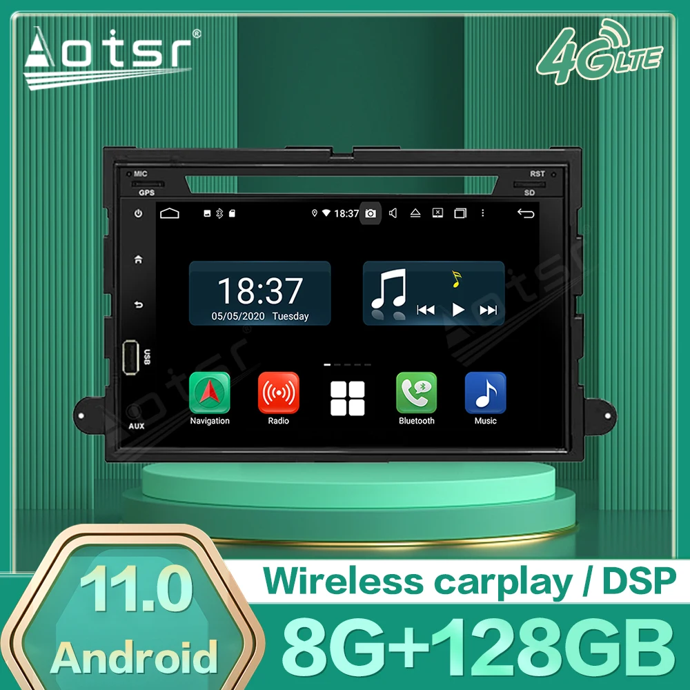 

Автомобильный мультимедийный плеер Android 11 для Ford F150 F250 F350 500 Explorer Focus Fusion Mustang Edge GPS Navi Радио головное устройство