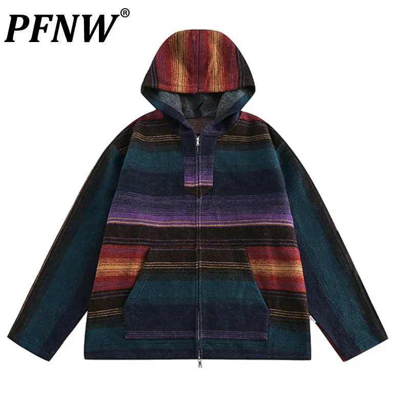 

PFNW American Plaid Stitching Premium Denim Jackets For Men Spring Autumn New Tide China-Chic High Street Fashion Coats 12Z2340