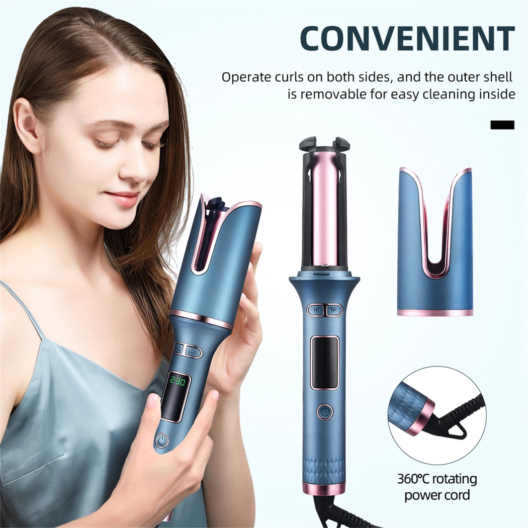 Rotating Ceramic Curling Wand Automatic Hair Curler 22MM Curling Iron Magic Hair Crimper Irons Wet Dry Hair Waver Styling tool