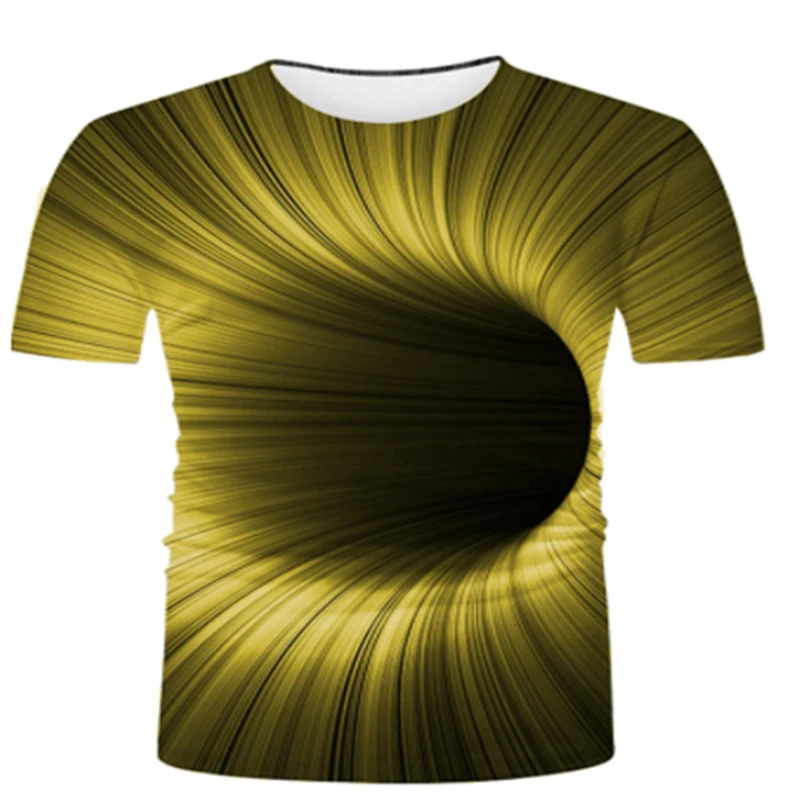 

Футболка мужская с 3D-принтом, Повседневная рубашка с круглым вырезом, с графическим туннелем, уличная одежда, лето 2022