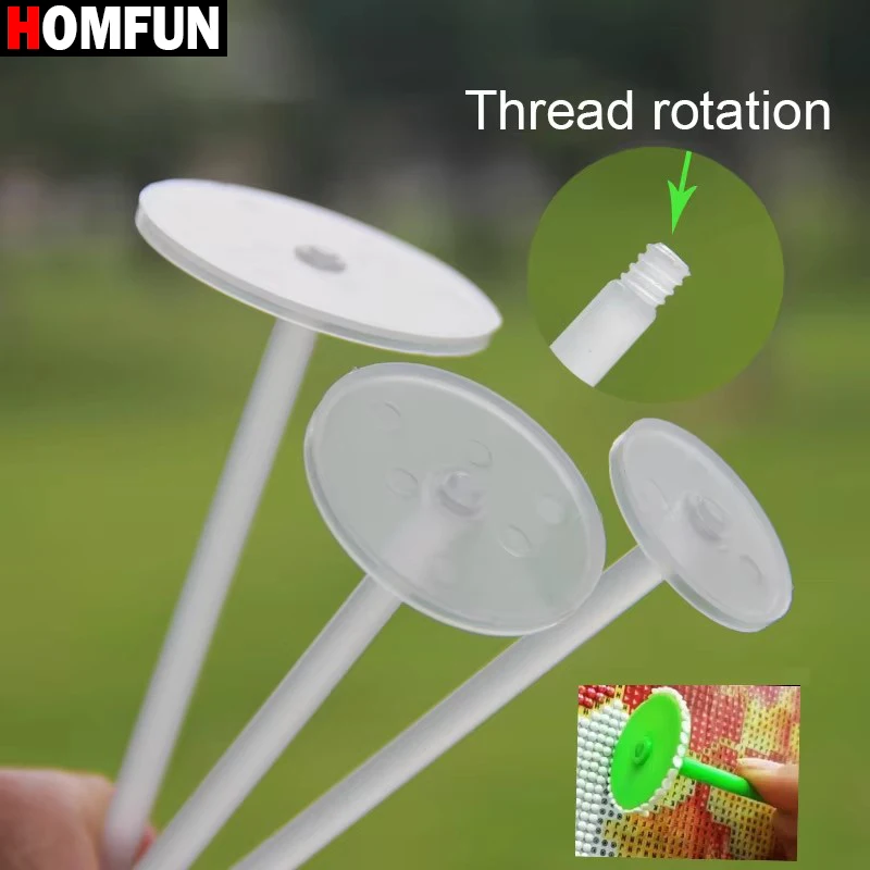 Фото HOMFUN 4 шт./компл. набор инструментов для алмазной живописи, легкое колесо прокрутки, ручки-сверла с клеем, идеальные аксессуары для самостоятельного изготовления №2