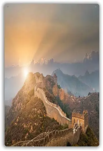 

Personalized Custom Metal Sign The Great Wall in Sunset Wall Paintings Home Office Decorations Metal Wall Art Painting 12x8 in