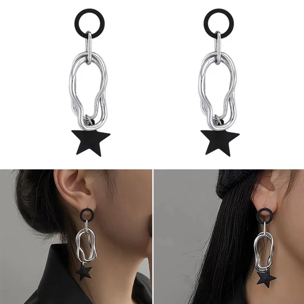 Серьга-гвоздик с пятиконечной звездой Женская геометрический кулон в виде