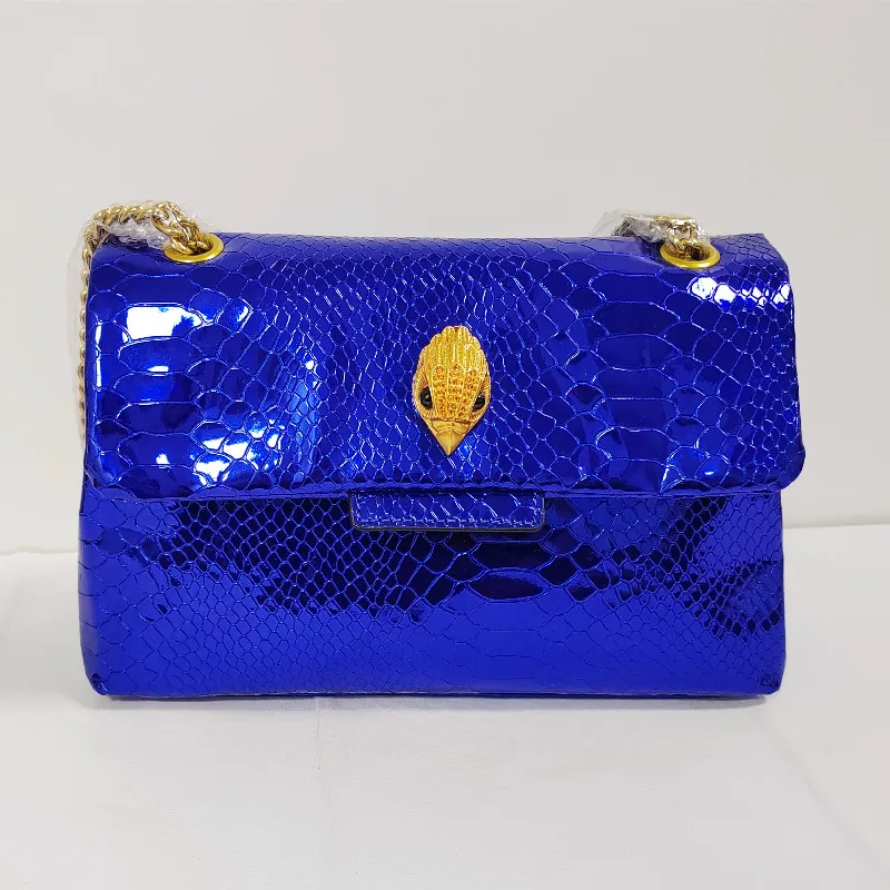 

Hotsale Serpentine Shiny Pattern Mirror Handbag Bright Colors Eagle Metal On The Front Flap Women Purse Cross Body Shoulder Bag