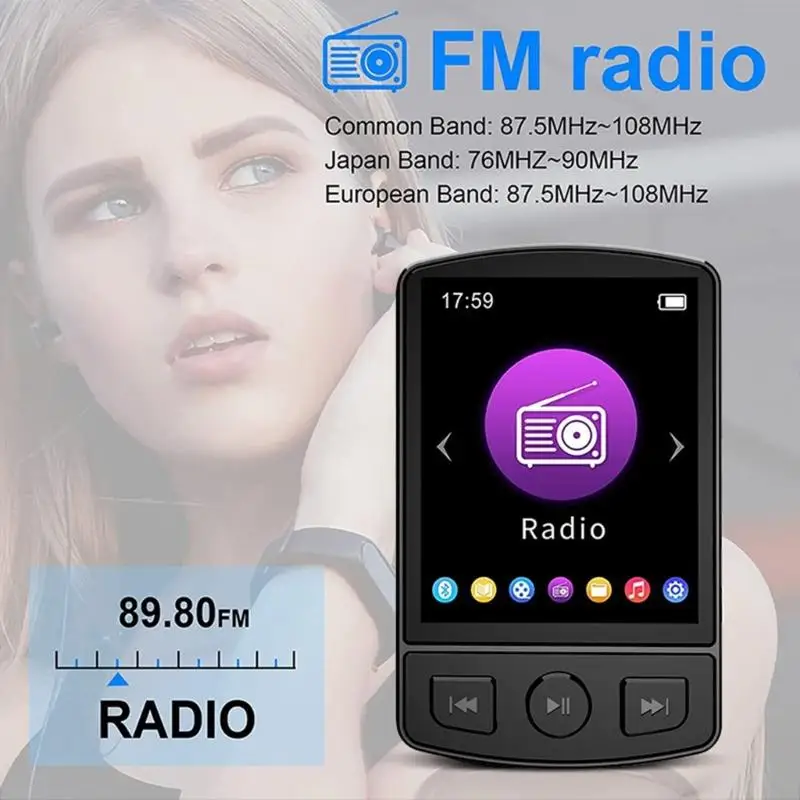 MP3-плеер с Bluetooth-совместимым 5 0 и 1 8 дюйма без потерь на экран FM Radio Electric Book Reader