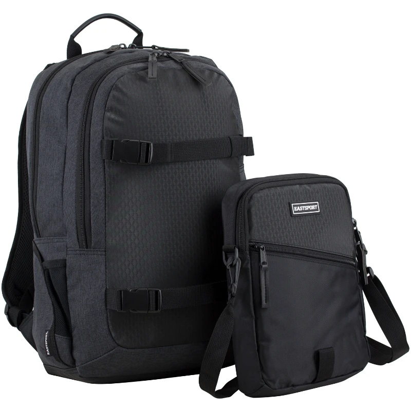 

Unisex Travel Backpack w/ Bonus Shoulder Bag, Black