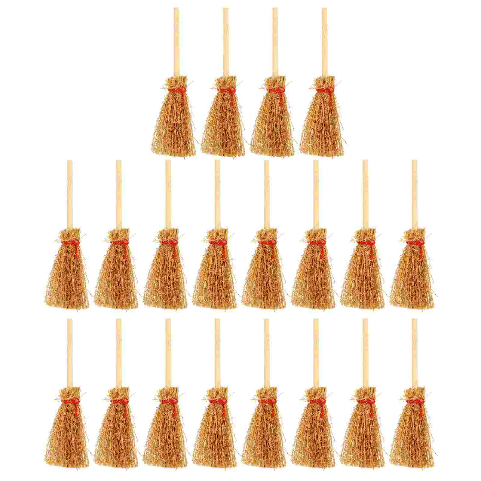 

Mini Broom Charm Photo Prop Wood Small Decors Halloween House Mops Accessories Miniature Brooms Flying Toy
