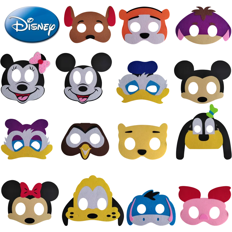 

15Pcs/Set Disney Mickey Minnie Donald Duck Kids Anime Cosplay Felt Mask Eye Mask Birthday Party Decoration Halloween Party Mask