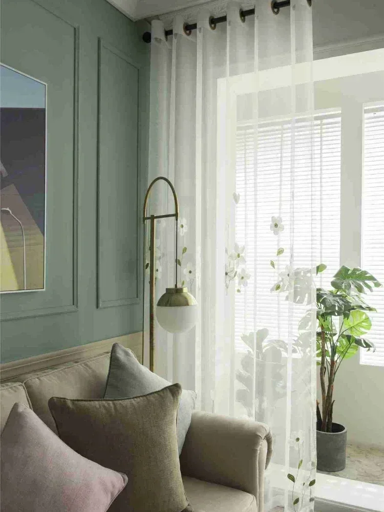 Тюль для гостиной пасторальные прозрачные шторы спальня кухня обработка окон