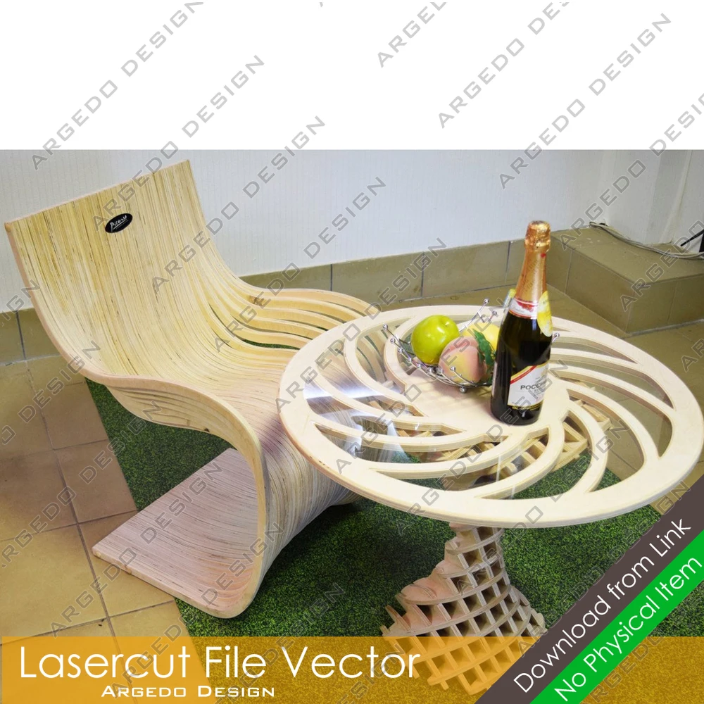 

Table Wave Decor for Home 3D Puzzle Laser Cut Model Vector DXF CDR Files for Laser/Plasma Cutting Printing
