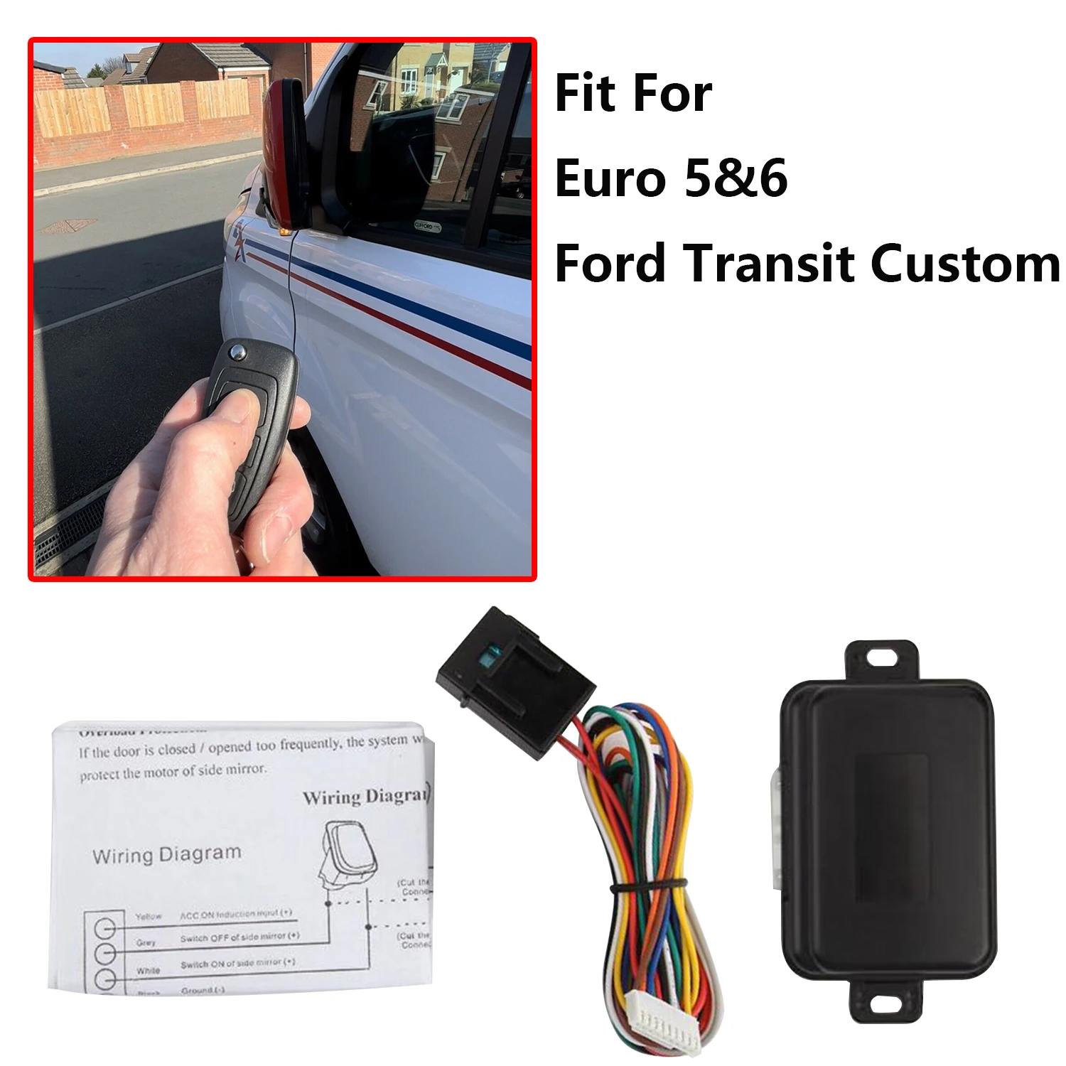 

For Ford Transit Custom Automatic Folding Mirror on Lock / Unlock Loom Kit