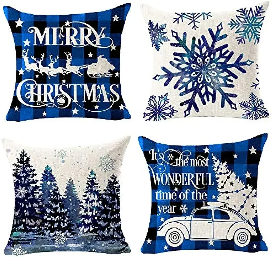 Рождественская Снежинка сосна благословение подарок для семьи льняная