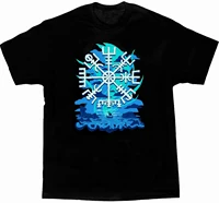 icelandic magic symbols vegvisir novel viking compass t shirt high quality cotton breathable top loose casual t shirt s 3xl