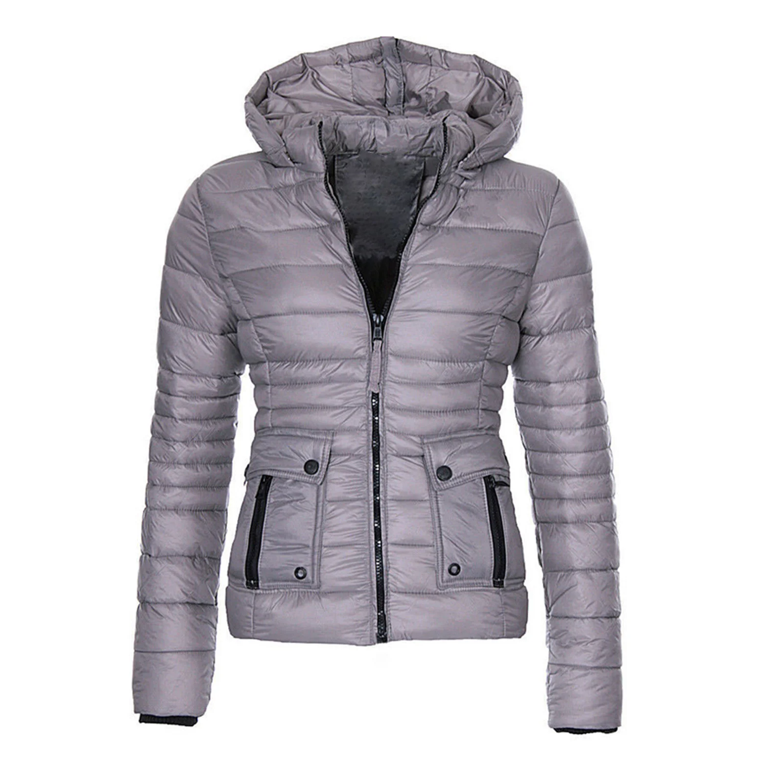 Fashion Jacket Coat Elastic Cuffs Skin-Touch Winter Women Hooded Puffer Jacket  Women Coat    Casual Overcoat